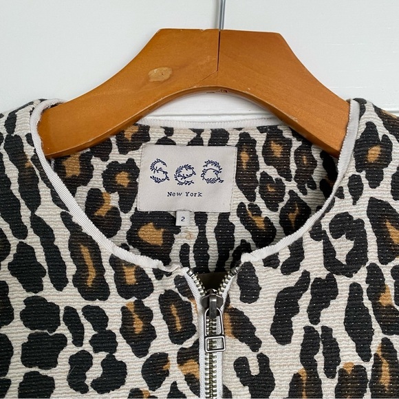 SEA New York Raffia Leopard Print Duster Coat size 2 - Picture 6 of 13